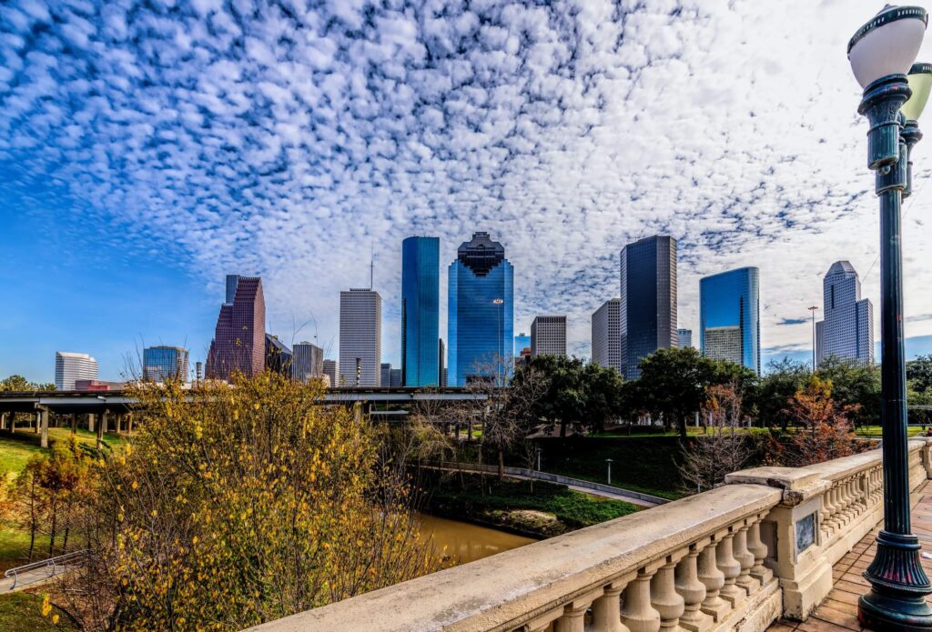 the Houston Skyline During the Day | Dallas Apartment Locators | Free Service | Call 972 818 3456