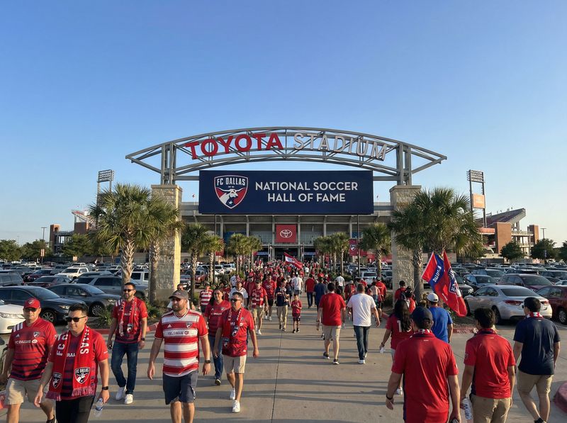 Fans entering Toyota Stadium entrance
