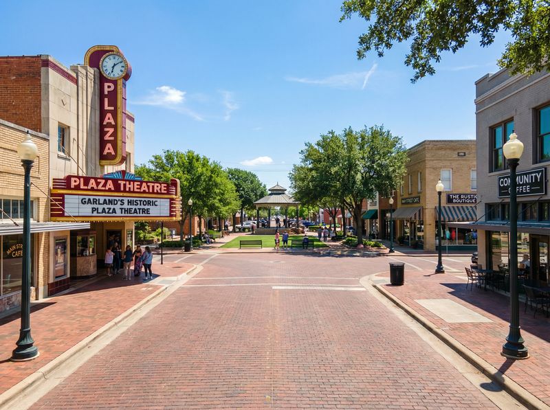 Historic Plaza Theatre in Garland town square