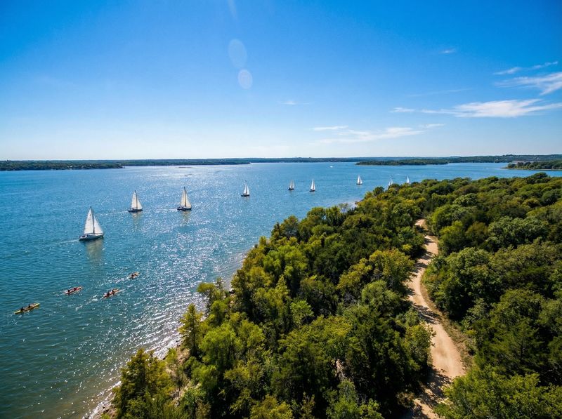 Sailboats on a serene lake under clear sky