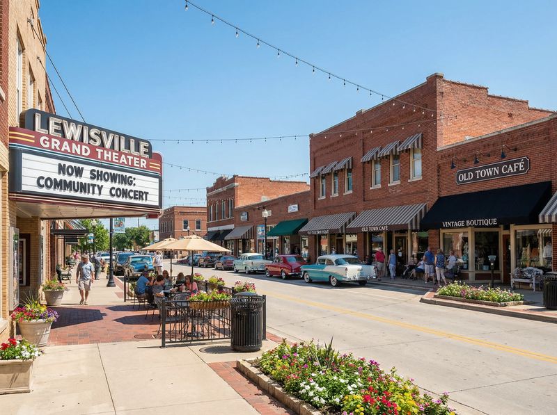 Charming historic downtown street scene