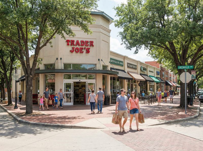 Trader Joe's storefront on busy sidewalk