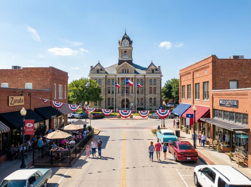 Historic courthouse in small Texas town square