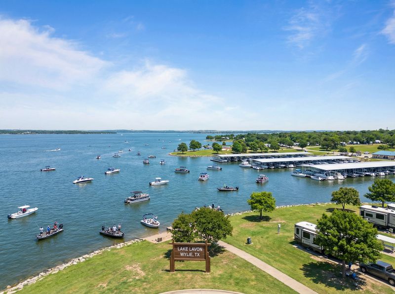 Boats on Lake Lavon, Wylie, Texas.
