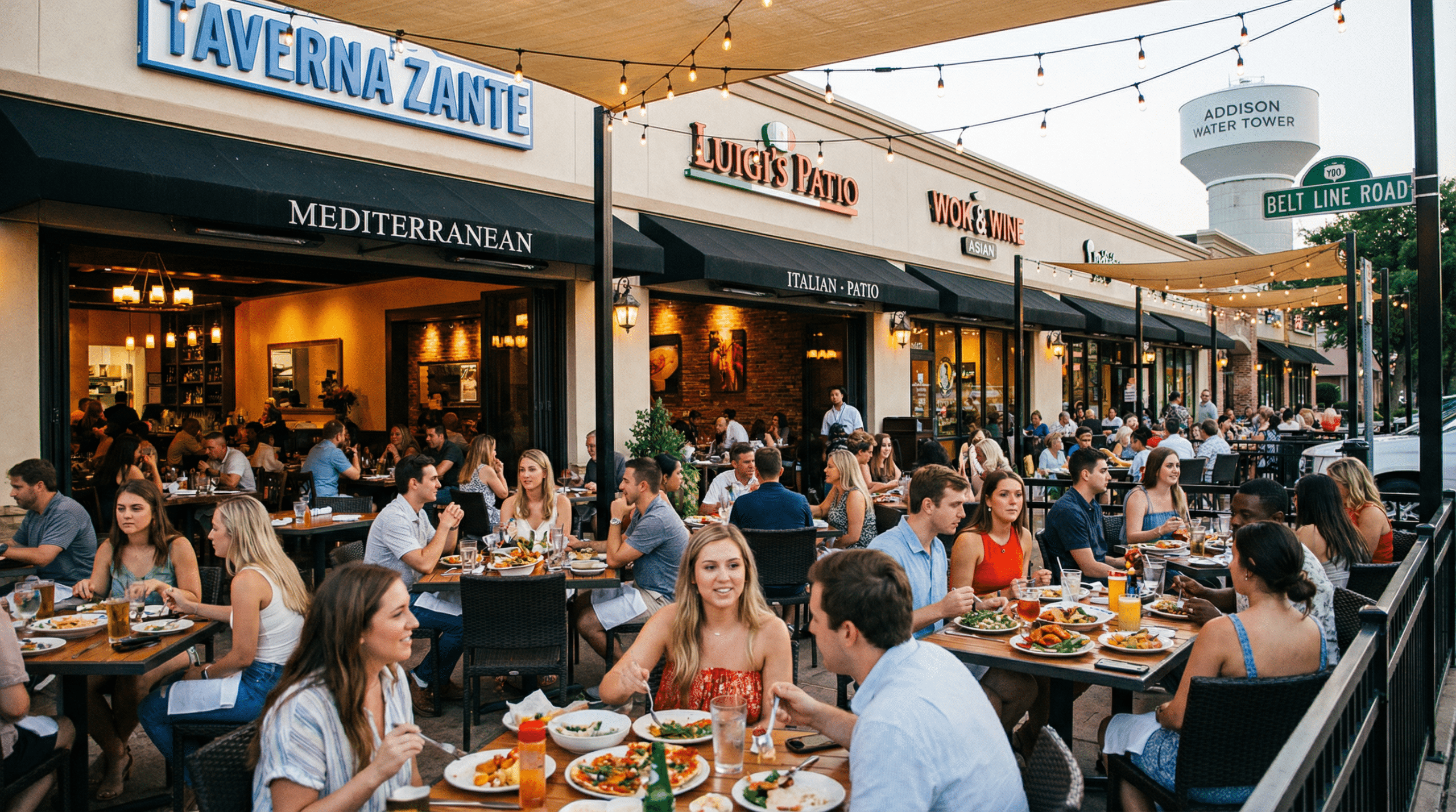 Outdoor dining at Taverna Zante in Addison