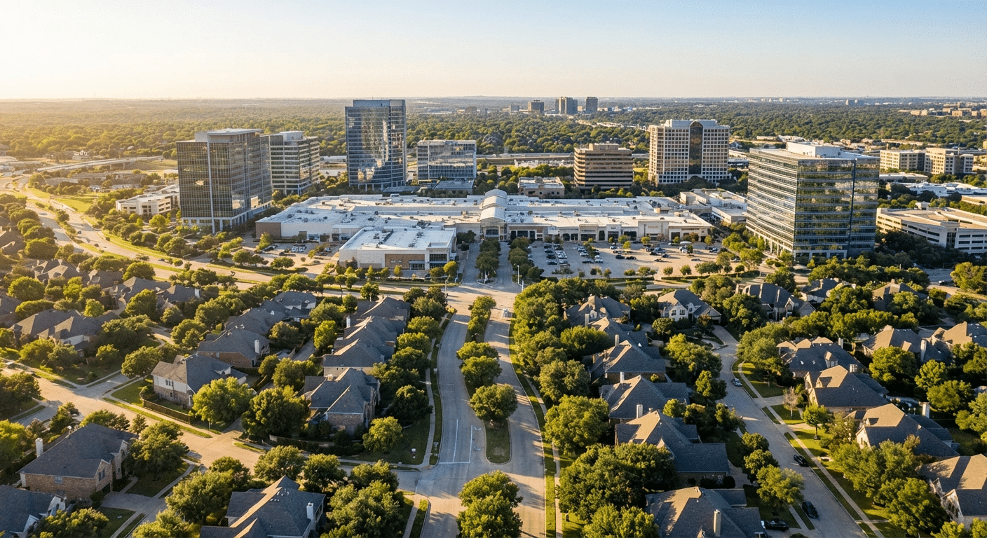 View of north-dallas Texas residential area